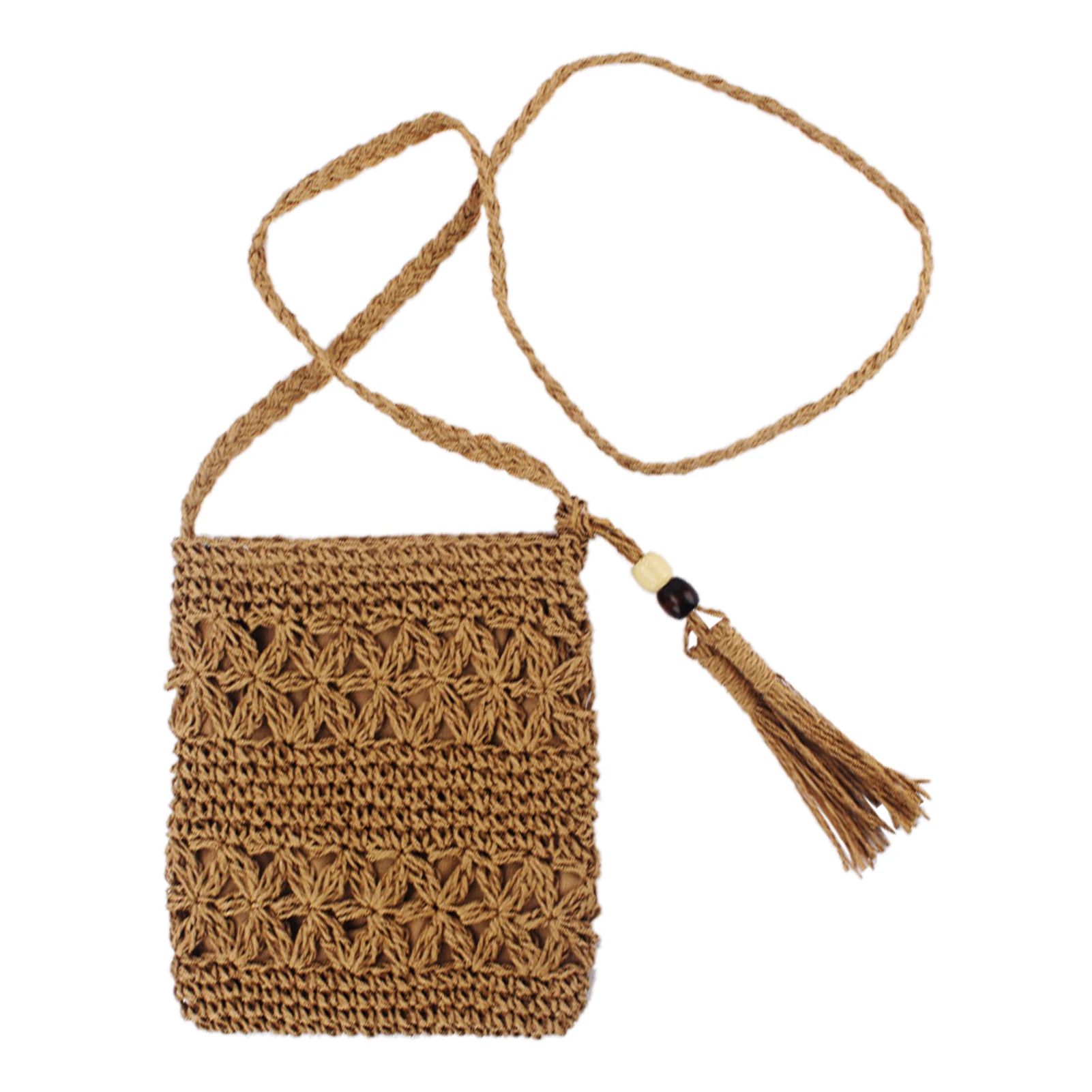 

Женская плетеная Сумка через плечо, с кисточками