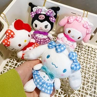 kawaii sanrio plush pendant cute hello kt kuromi my melody stuffed plush keychain bag pendant accessories cartoon doll girl gift