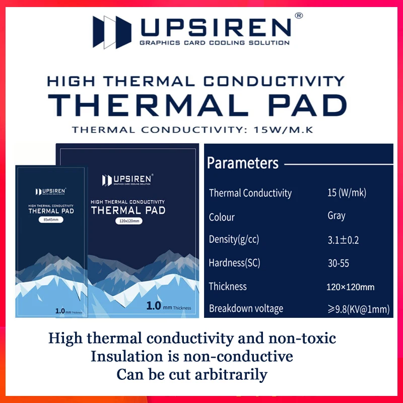 

UPSIREN Graphics Card Cooling 15W/MK thermal pad Heat Dissipation Silicone Pad CPU/GPU Graphics Card Thermal Pad Motherboard