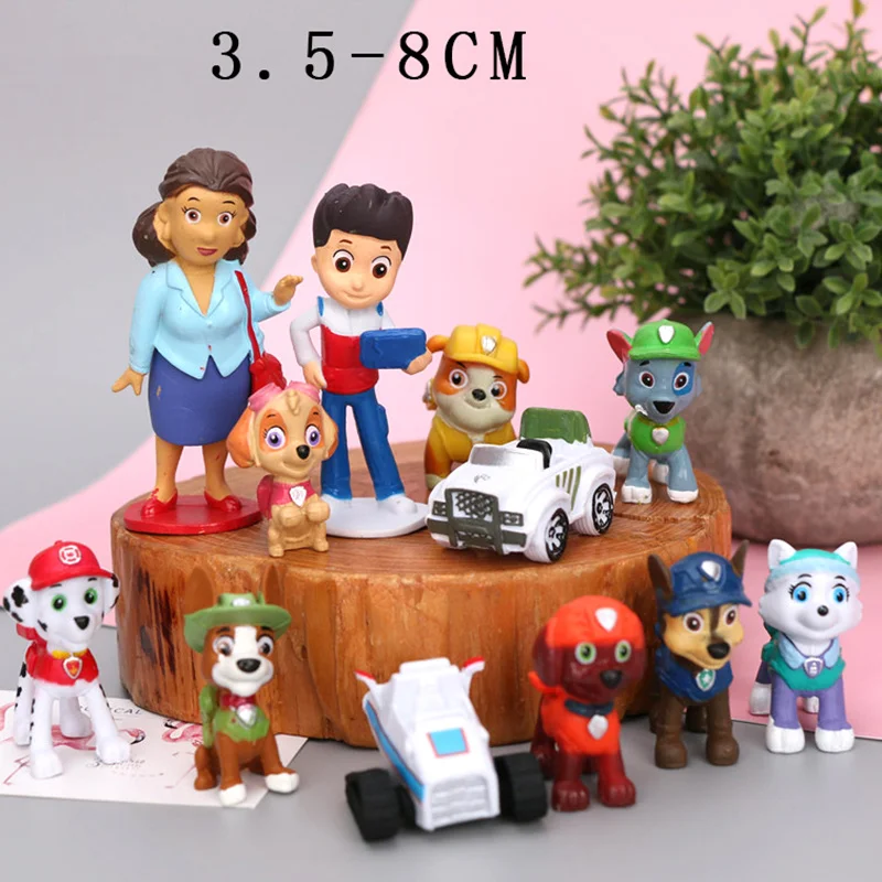 

12pcs Paw Patrol Toy Set Toy 3-8cm Puppies Anime Figure Dolls Patrulla Canina Dog Toy Canine Toys for Boy Children Xmas Gift