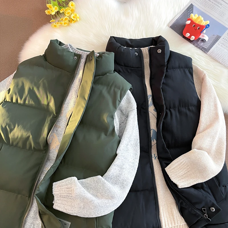 EOENKKY/Casual winter Fashion Mens Jacket Male Cotton Men's Vest Men Thicken Waistcoat Thermal Soft Vests Sleeveless Vest