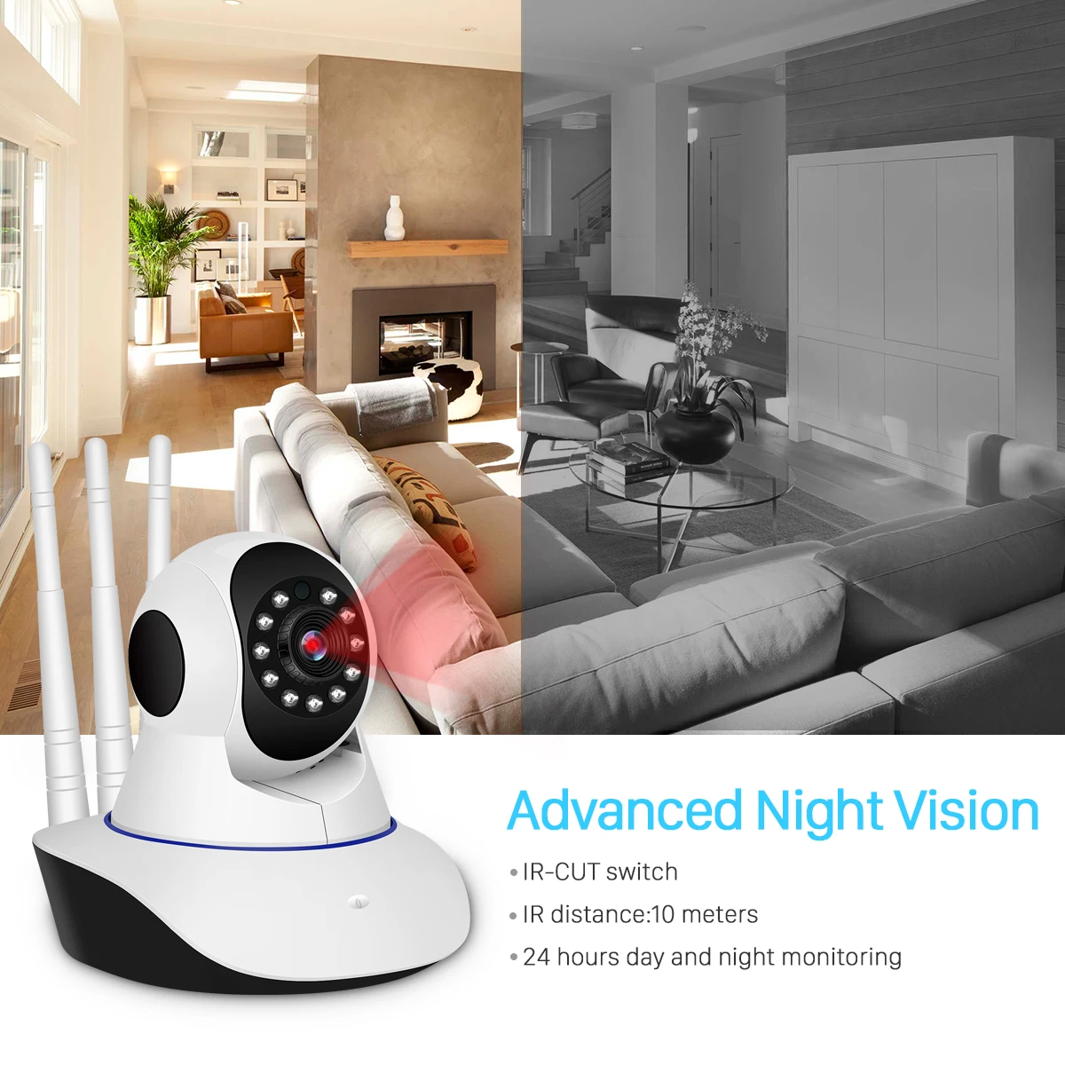 BESDER 3MP FHD H.265AI Беспроводная IP-камера Видеонаблюдение Wi-Fi камера 2-сторонняя аудио