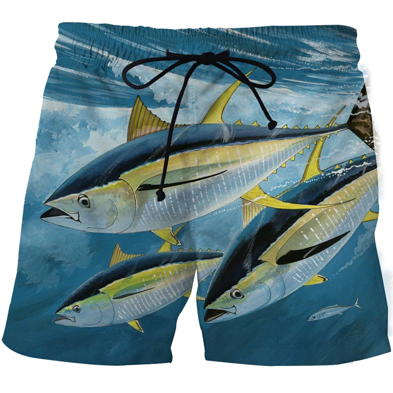 New European And American Men's Beach Pants 3D Printed Fishing Fashion Harajuku Leisure Sports Swimming Shorts