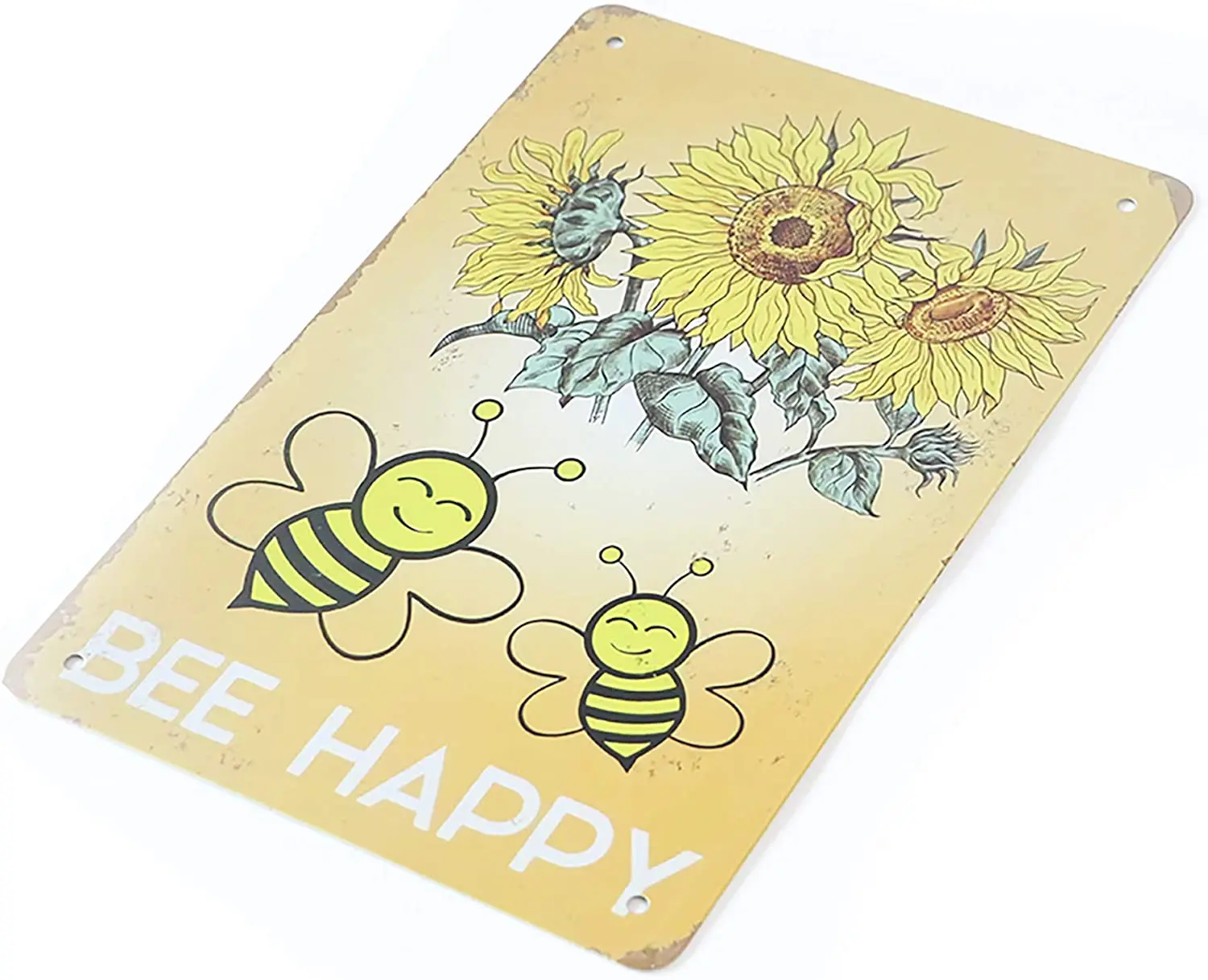 

Bee Sunflower Happy Decor Tin Signs 12 x 8Inch