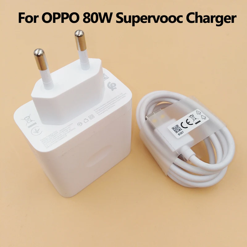 

Original For OPPO Find X5 X3 X2 Pro Reno Ace2 A95 80W Supervooc Fast Charger EU Power Adapter Type C Cable For Realme X50 Pro GT