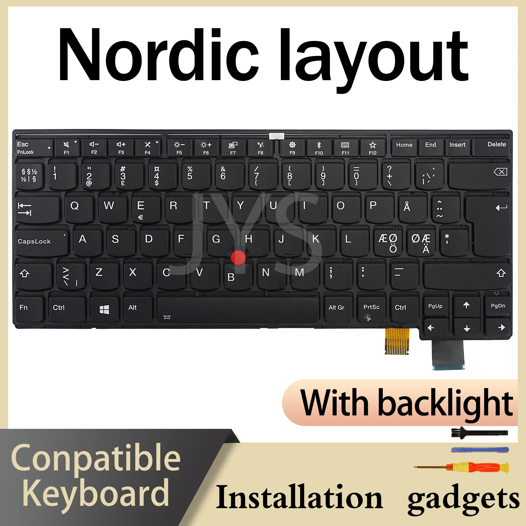 Фото Клавиатура с подсветкой для Lenovo ThinkPad T470S 01EN682 01EN641 SN20L82077, раскладка CAFR IT LA NO NORD PT SE SI TR UK US №4