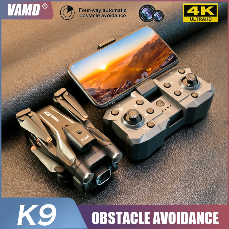 Новинка Дрон K9 4K HD Двойная камера Квадрокоптер обход препятствий складной