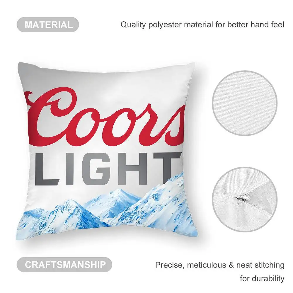 Фото Наволочка с пивом C-Coors, плюшевая ткань, мягкая наволочка, двухсторонняя наволочка с принтом, подарки для дома №5