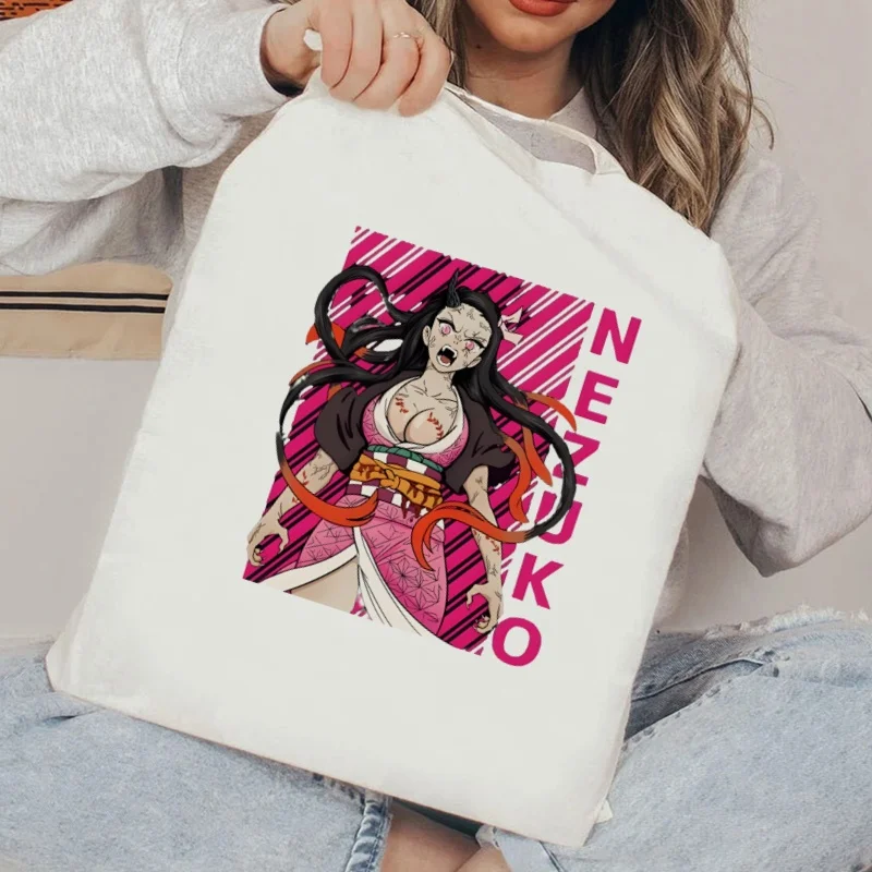 Женская Холщовая Сумка-тоут с аниме рассекающий демонов