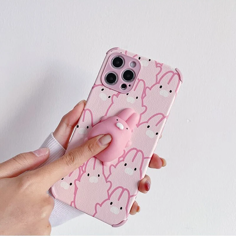 

3D Cute Unzip Decompression Soft Phone Case For iPhone 13 12 11 Pro Max X XR XS XSMax Mini 7 8 Plus Soft Shockproof Cases Cover