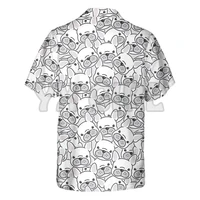 french bulldog funny dog face hawaiian shirt 3d all over printed hawaiian shirt mens for womens harajuku casual shirt unisex