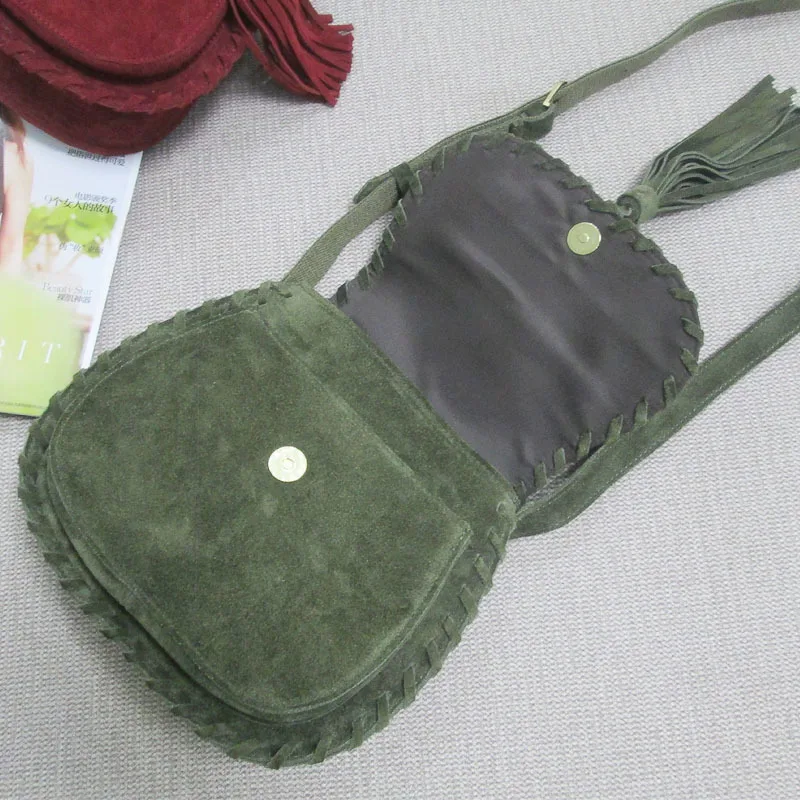 Седельная сумка из натуральной замши для женщин повседневный мессенджер кожи