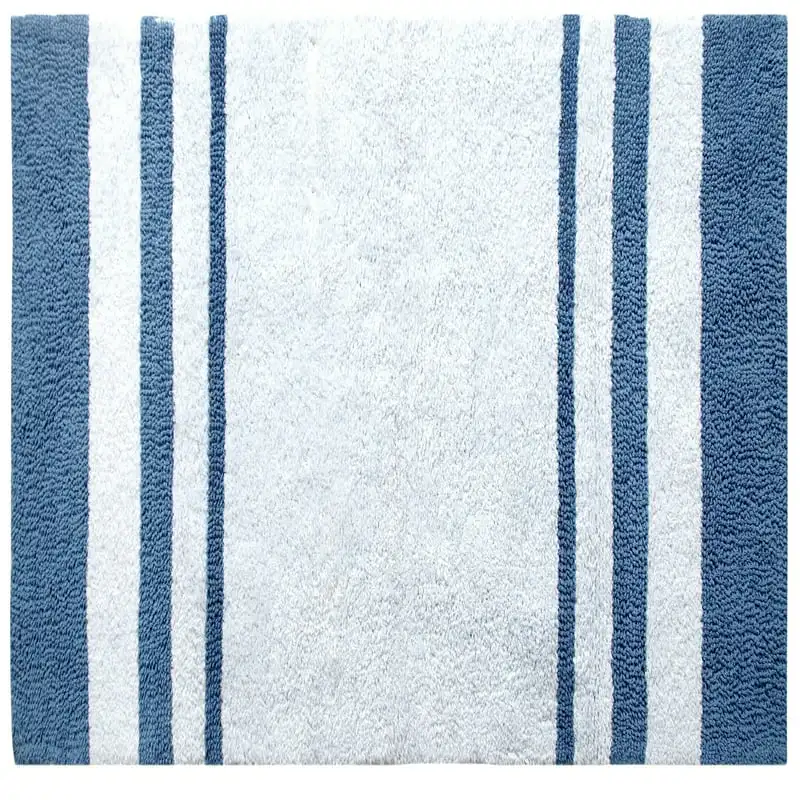 

Collection Soft 100% Cotton Reversible Broad Stripe Oversized Bath Rug or Runner - STONEWASH AND WHITE (22 in x 60 in) Prayer ma