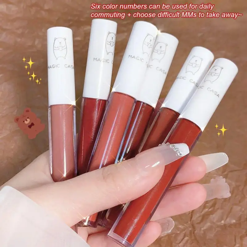 

6 Pcs/lot Lip Gloss Set Intense Color Tint Matte Finish Lasting Comfort Liquid Lipstick Lip Colour Maquiagem Cosmetics TSLM1