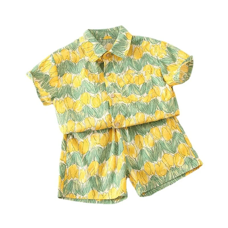 

Новинка, летняя детская одежда, детская спортивная рубашка и шорты для мальчиков и девочек, 2 шт./компл., повседневный костюм для малышей, нар...