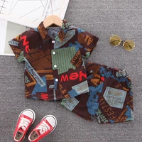 2pcs fashion baby boys suit casual clothes set top shorts baby clothing set for boys infant suits summer beach wear outfits