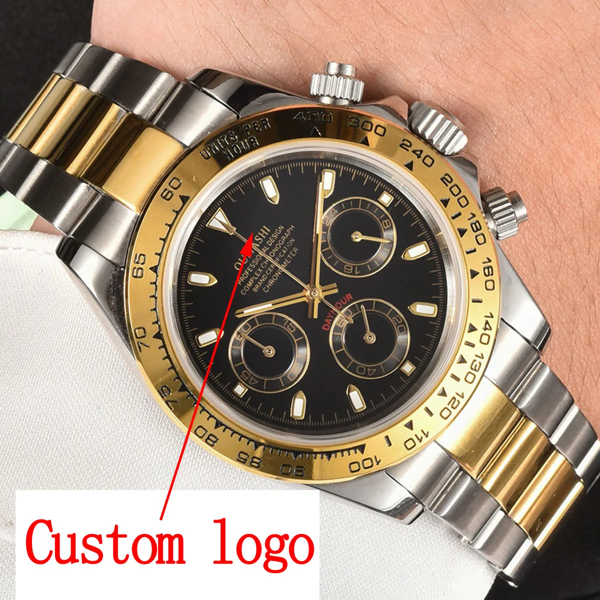 

chronograph watch luxury watch custom logo dial vk63 watch men 40mm New Quartz Men's Watches Sapphire glass Stainless Waterproof