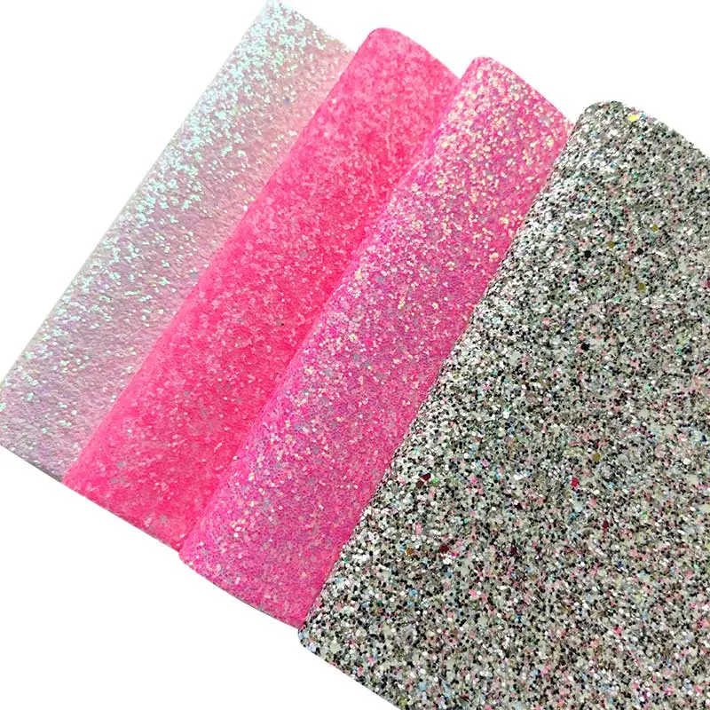 

30x135cm Glow in the Dark Sequin Chunky Glitter PU Faux Leather Fabric Sheet for Making Shoe/Bag/Decoration/Craft/Hair Bow