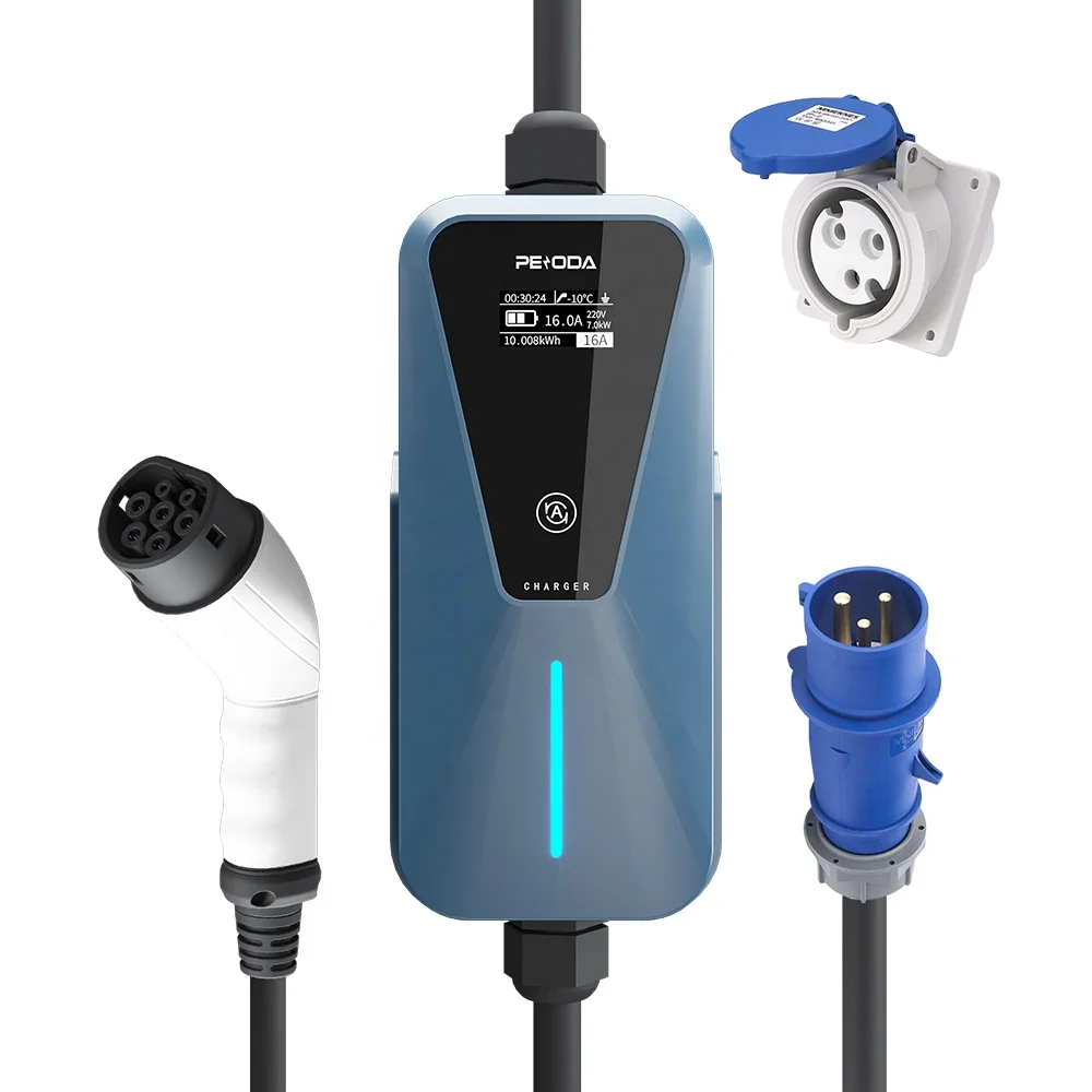Электромобиль PENODA 7 кВт 16 А 32 110 В 220 3 фазы уровень 1 2 США J1772 портативное зарядное
