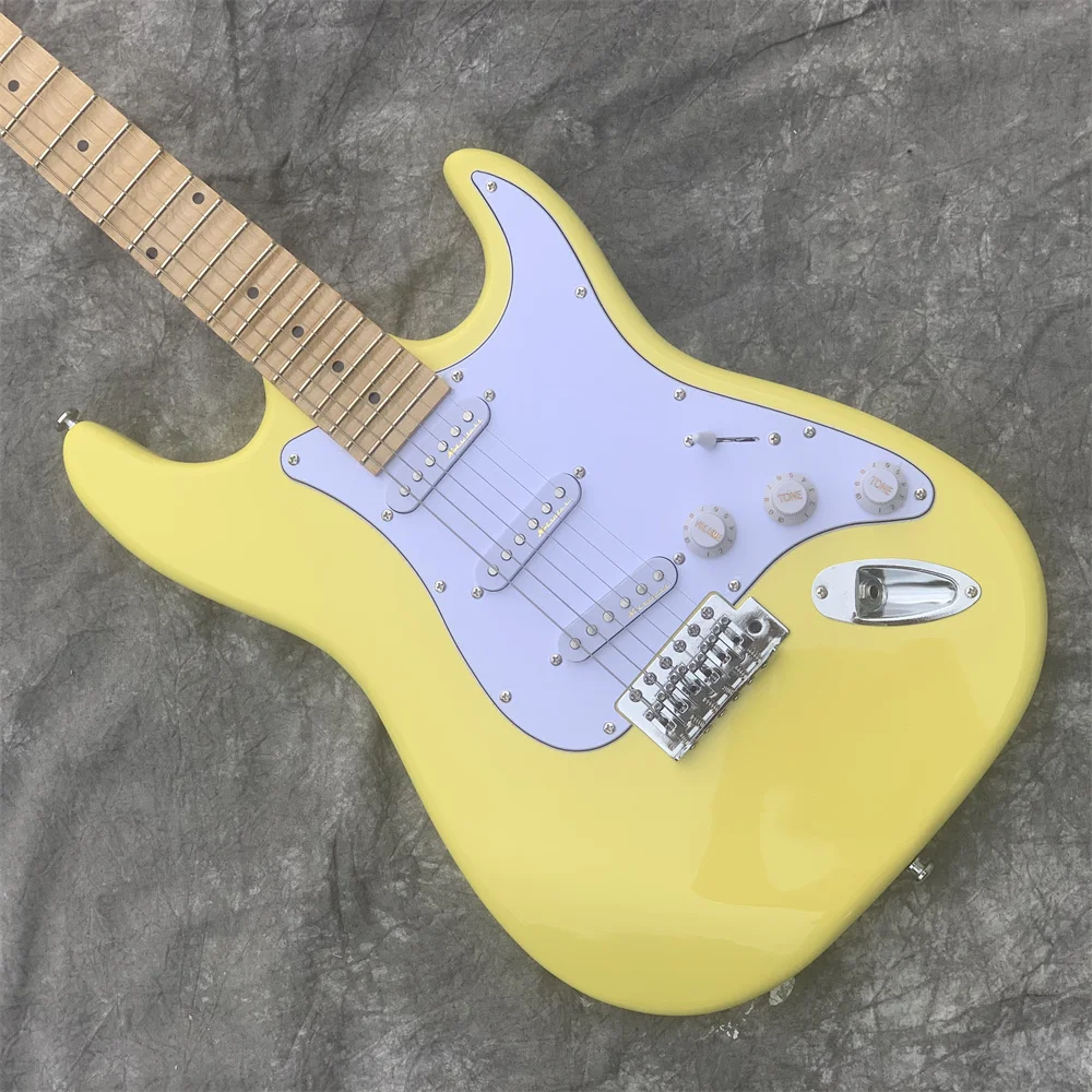 

New!!! Scalloped Fingerboard Yngwie Malmsteen Guitar, Big Head ST Electric Guitar, Vintage cream white,Brass nut,free shipping