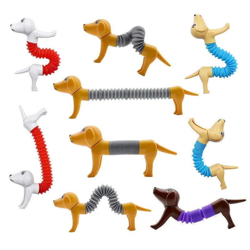 2022 New Puzzle Fidget Toys DIY Telescopic Deform Dog Sensory Toys Kawaii Pop Tube Decompression Toy for Adults Children Gifts