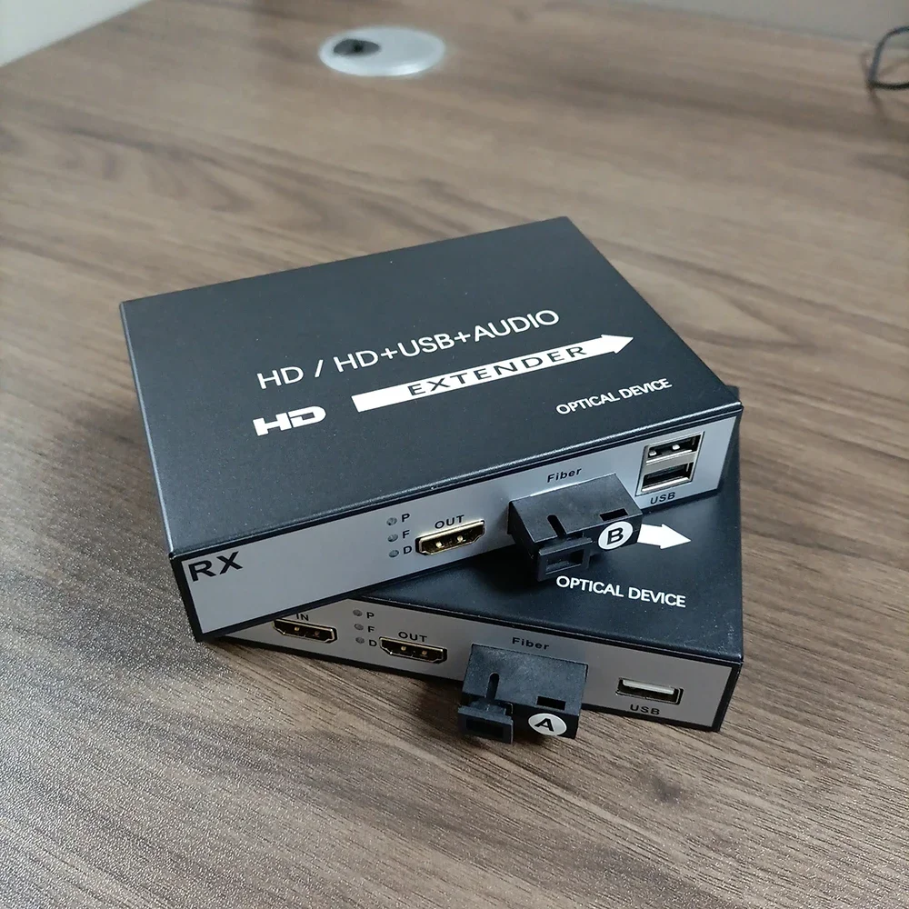 1 пара конвертеров HDMI-USB 1080P канал с USB-волоконным удлинителем 20 км оптическая дата