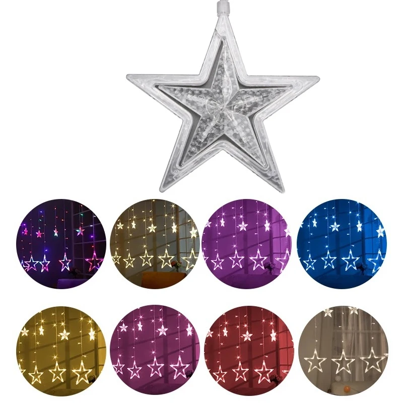 

Led Lights String USB Star Fairy String Lights Curtain Party Plug In 12 Star Lights Copper Wire Lighting Wedding Christmas Decor
