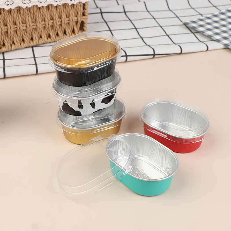 

Disposable Aluminium Foil Baking Cups Heat Resistant Cupcake Liner Molds Baking Pan Tray Dessert Cake Box With Lid Pastry Tools