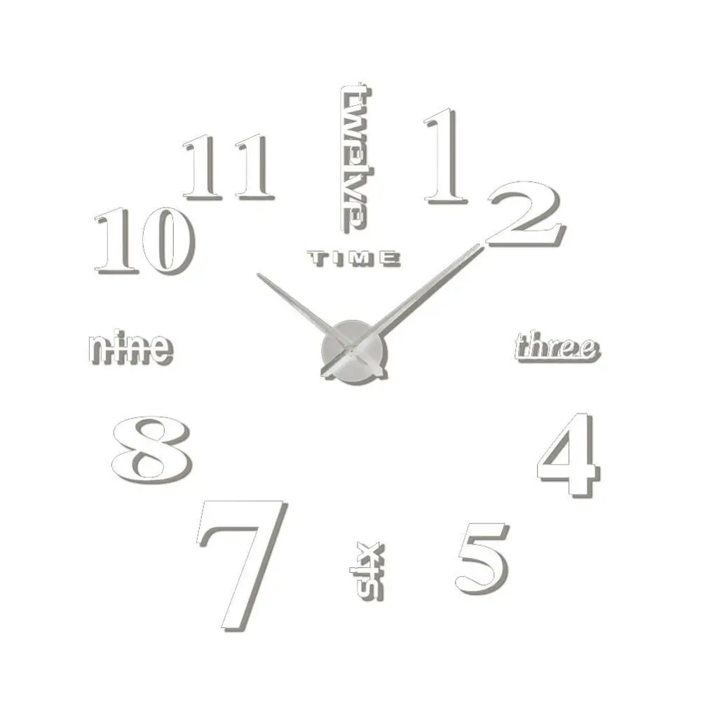 

Modern Numbers Letters 3D Wall Clock Sticker DIY Living Room Art Hanging Decor