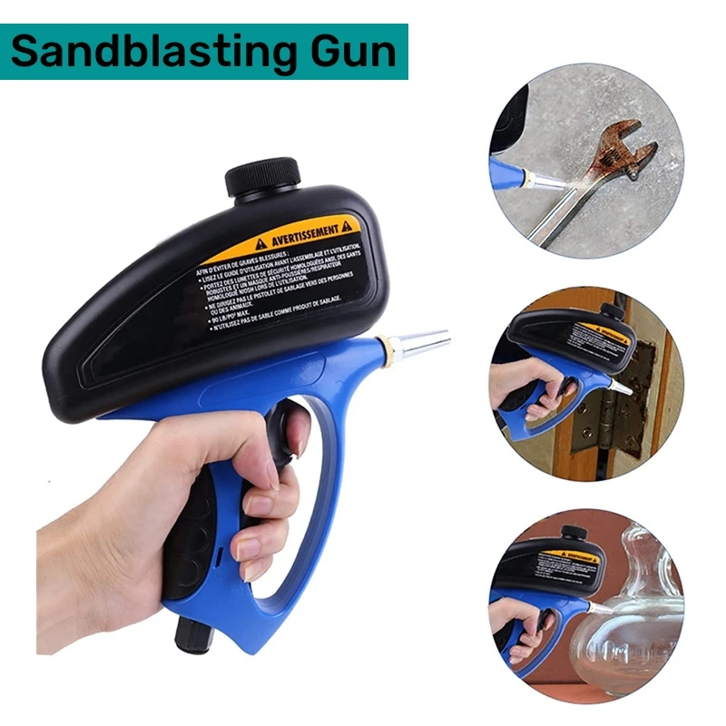 

Adjustable Sandblasting Gun 90psi Portable Sand Gravity Sandblasting Gun Small Handheld DIY Anti-rust Pneumatic Blasting Machine