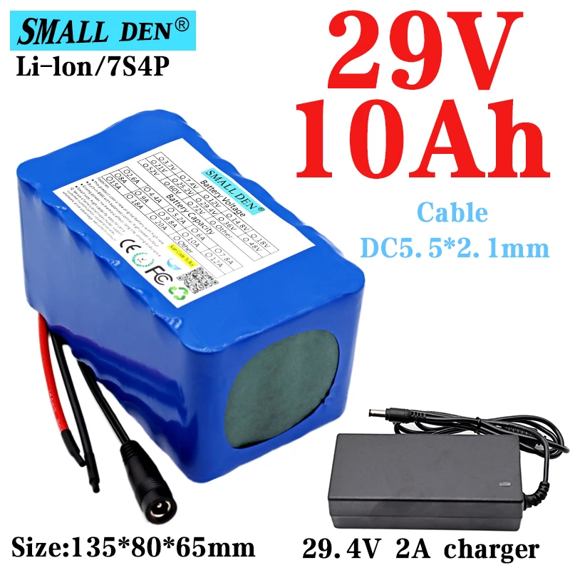 Аккумуляторная батарея для велосипедного двигателя/скутера 29 в 10 Ач 18650 Φ 7S4P 24 В с