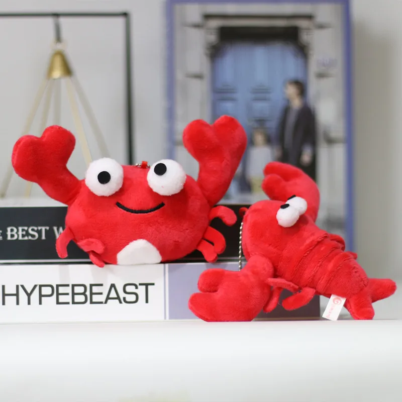 

Куклы-животные Red Crayfish, 12 см, детские плюшевые игрушки, высокое качество, ПП хлопок, детские карманные подвески-крабы, плюшевые игрушки, подарок для детей