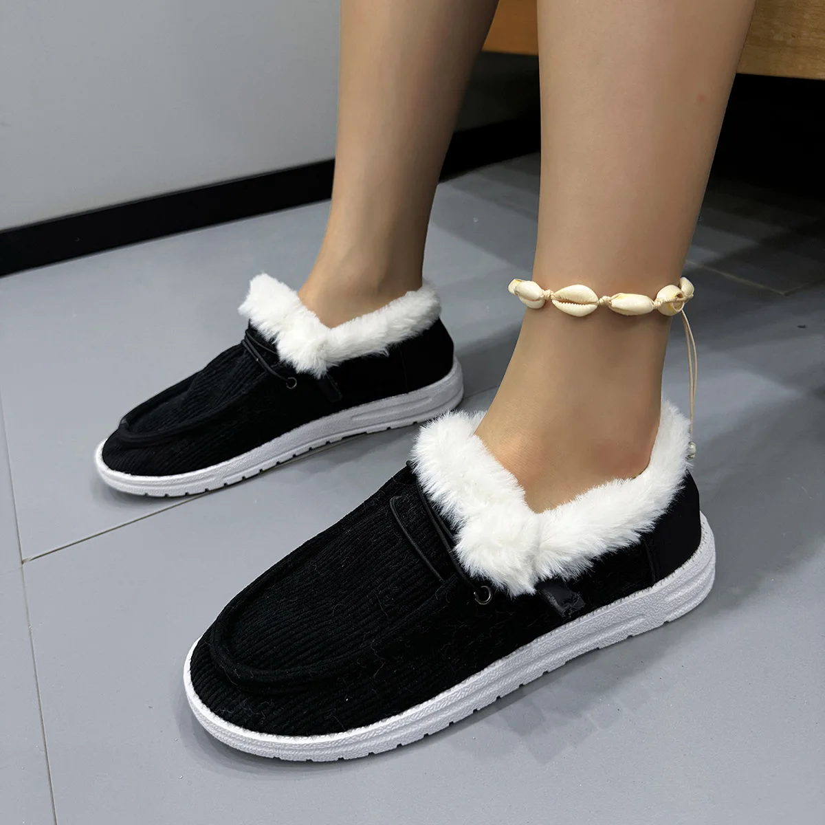 Туфли большого размера женские повседневные кроссовки с круглым носком