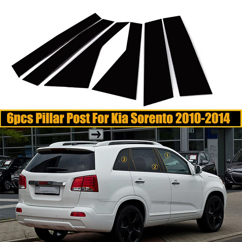 

Car Glossy Black Pillar Posts Door Window Trim Cover Sticker Styling for Kia Sorento 2010 2011 2012 2013 2014