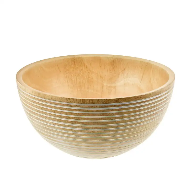 

Textured Mango Tree Wood Natural Light Brown Stain 8 Inches Serving Bowl