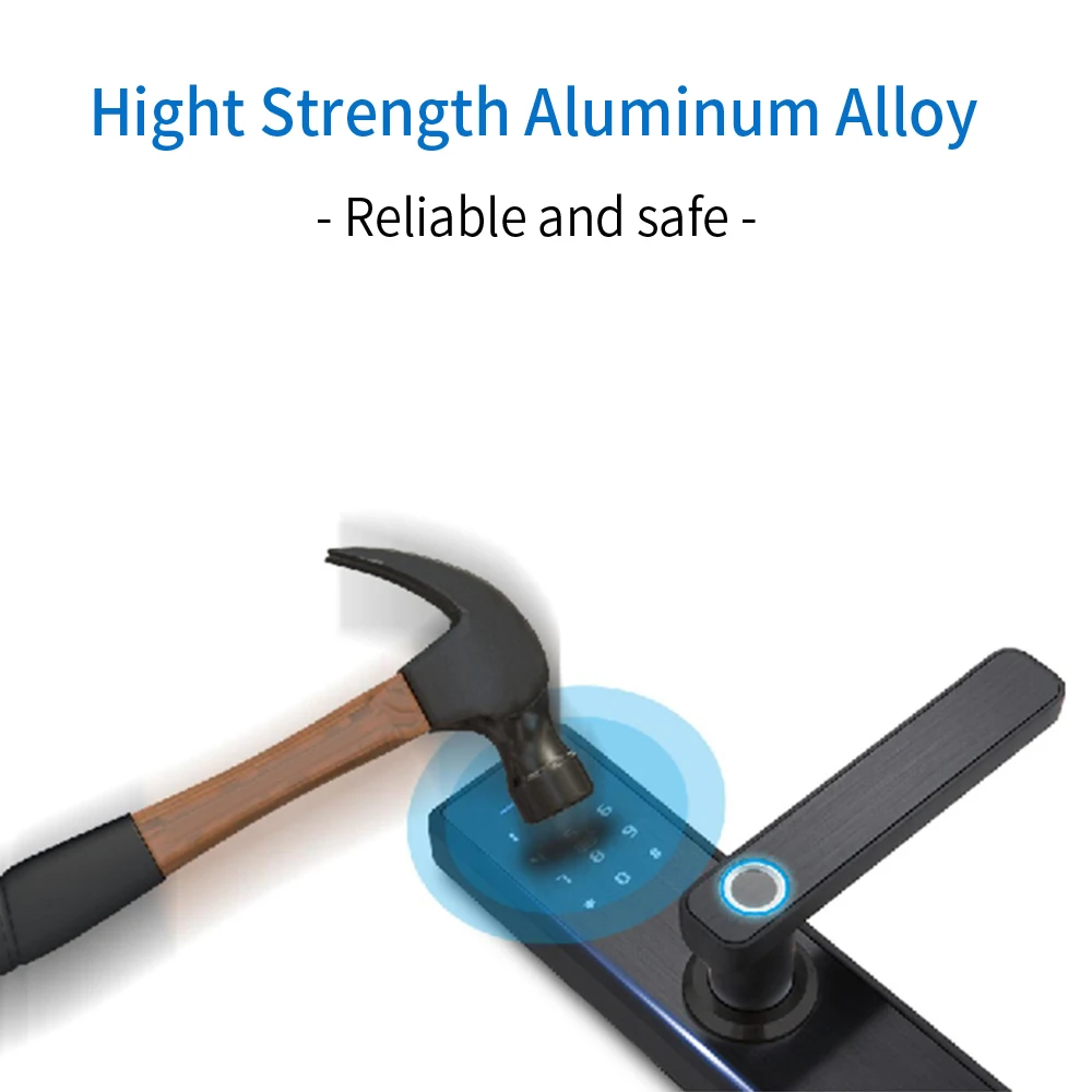 Дверной смарт-замок Tuya с Bluetooth электронный биометрическим сканером отпечатков