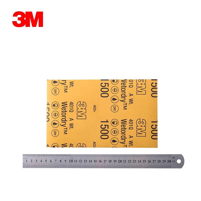 

3M car paint surface scratch polishing sandpaper 401Q beautiful grain sandpaper for polishing P1500 mesh 5.5IN*9IN*10 sheets
