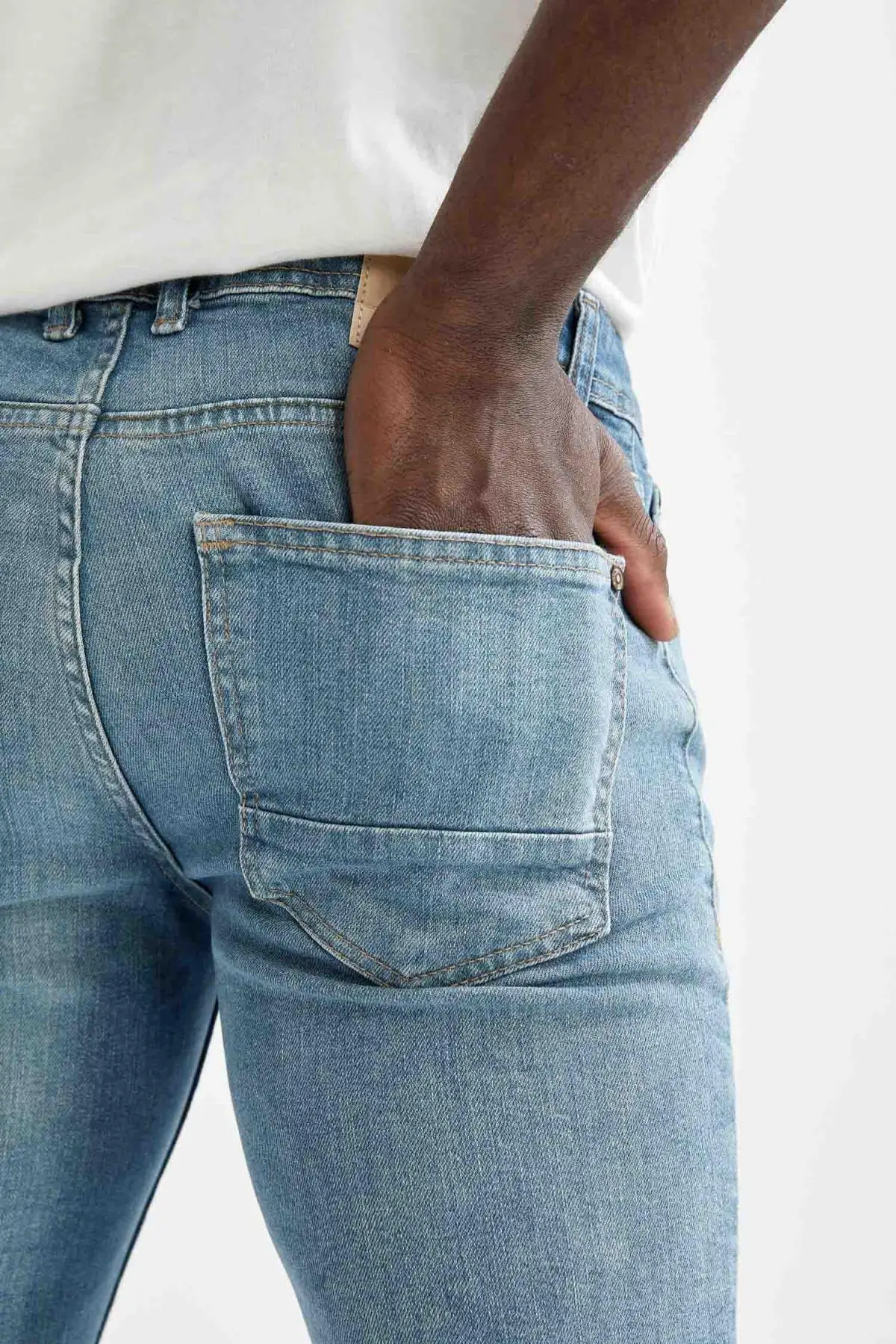 DeFacto Сезон лето Мужская джинсовые зауженные джинсы Бермуды короткие уличная