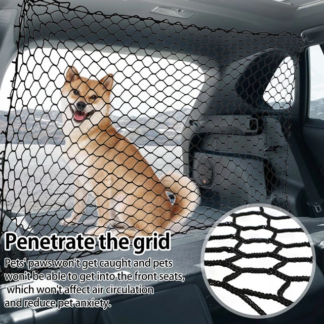Car Dog Barrier Net Rear Seat Car Protection Net Reusable Foldable Car Dog Fence Universal Car Pet Isolation For Dog Supplies 1