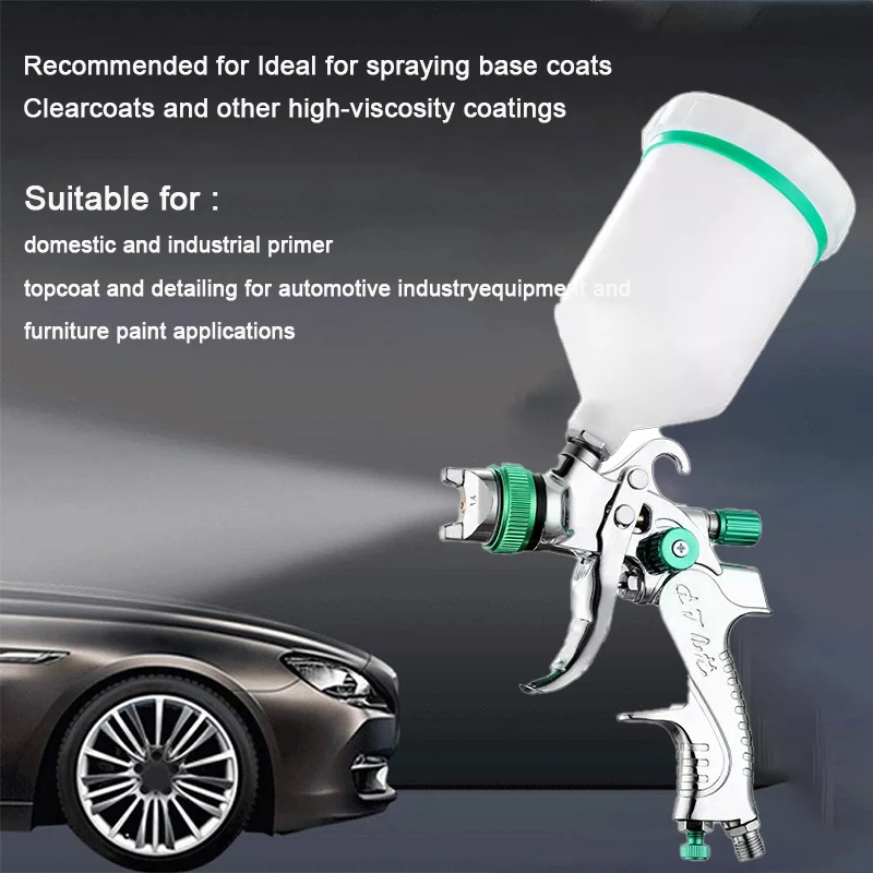 

New HVLP Spray Gun Adjustable Metal Atomizing Spray Gun for Painting Aerograph Cars Tool Flow Control Sprayer Paint Airbrush Set