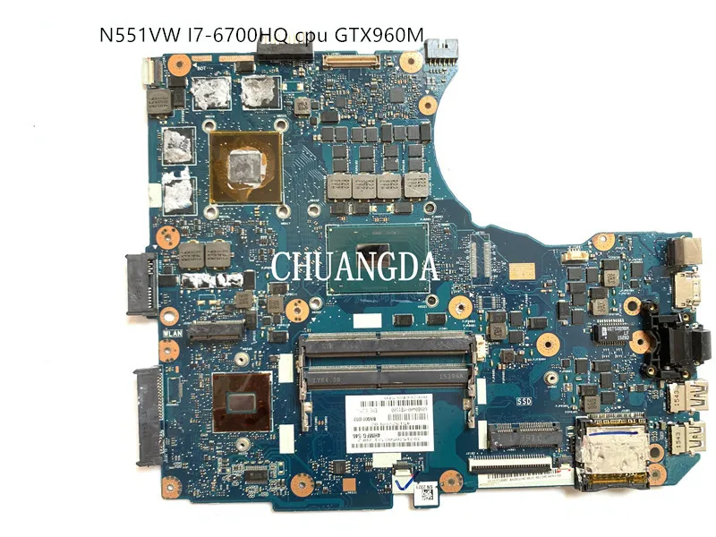 

Материнская плата для ноутбука ASUS N551VW G551V G551VW FX551V FX551VW N551V REV2.0, материнская плата, 100% Протестировано нормально, стандартный ЦП GTX960M