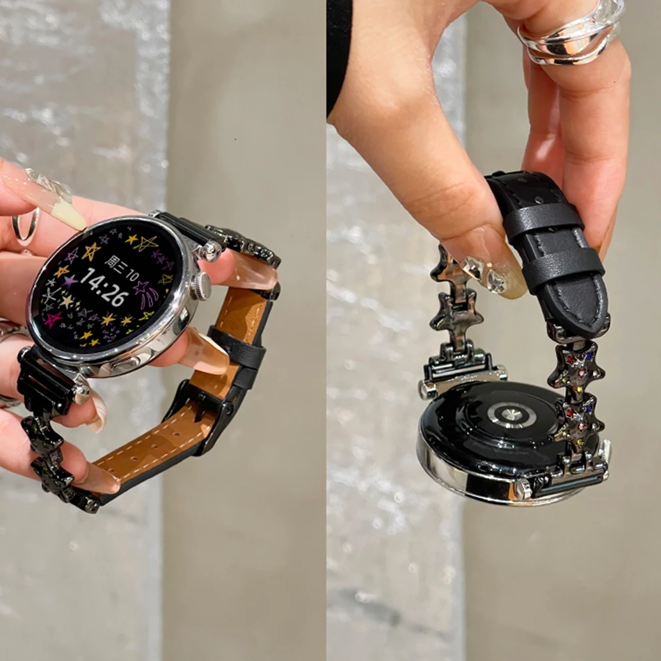 Ремешок 18/20/22 мм для Samsung Galaxy Watch 7 6 4 Classic 5 Pro роскошный металлический кожаный