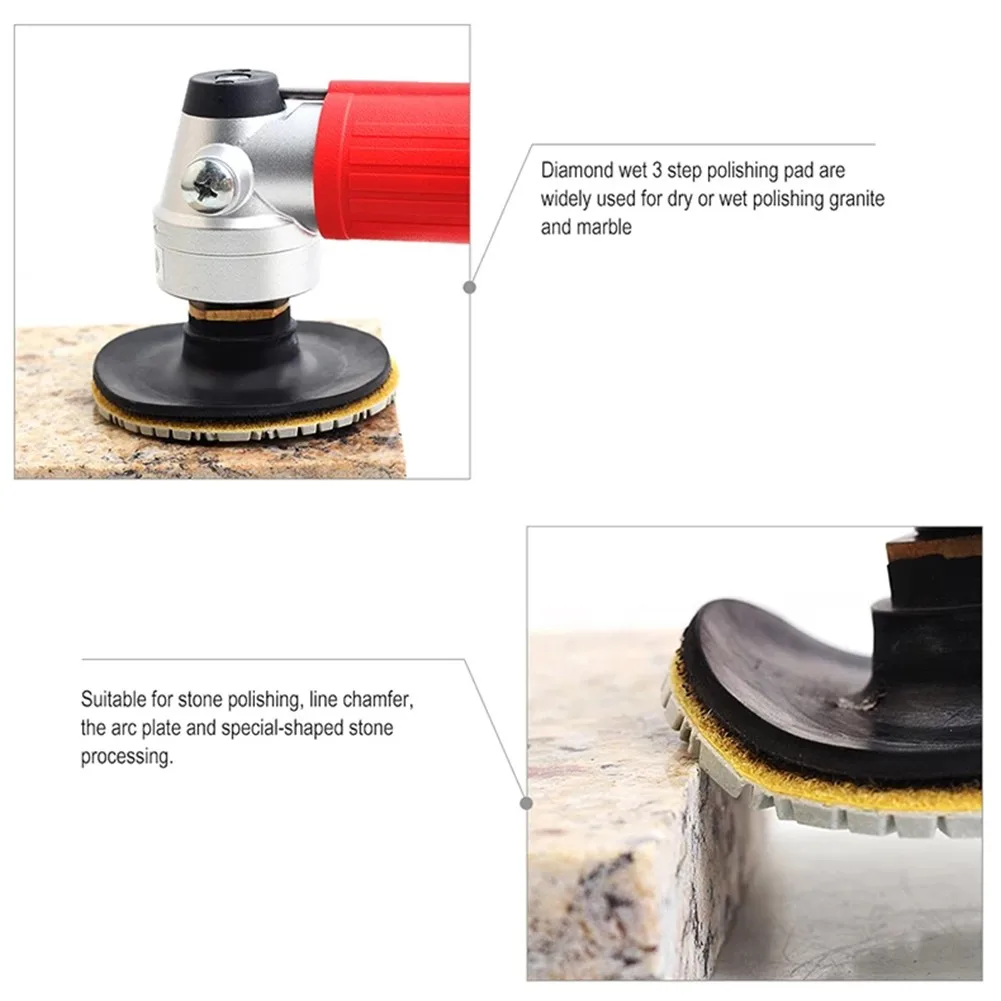 

4 Inch Diamond Grinding Disc 100mm Dry Wet 3 Step Polishing Pads Sanding Wheel Granite Abrasive Tool