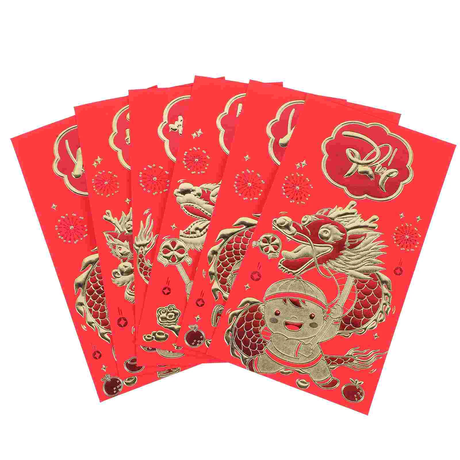 

Красные конверты с китайским драконом, новогодний подарок, красный Карманный конверт, Весенний фестиваль, счастливый карман для денег, сумки для денег