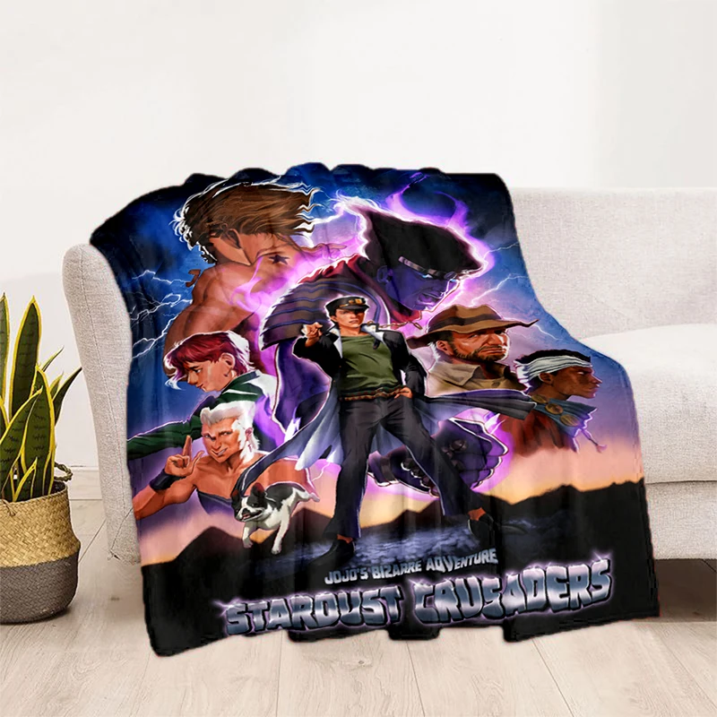 

Jojo Anime Soft Plush Sofa Bed Throwing Cartoon Picnic Thin Blankets Modern Flannel Blanket Cover Gedruckt Bettdecke Geschenk
