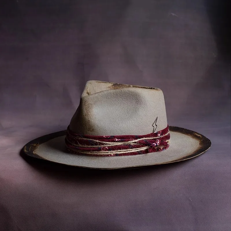 Шляпа-федора ручной работы мужская и женская шляпа-Панама из 100% шерсти фетровая