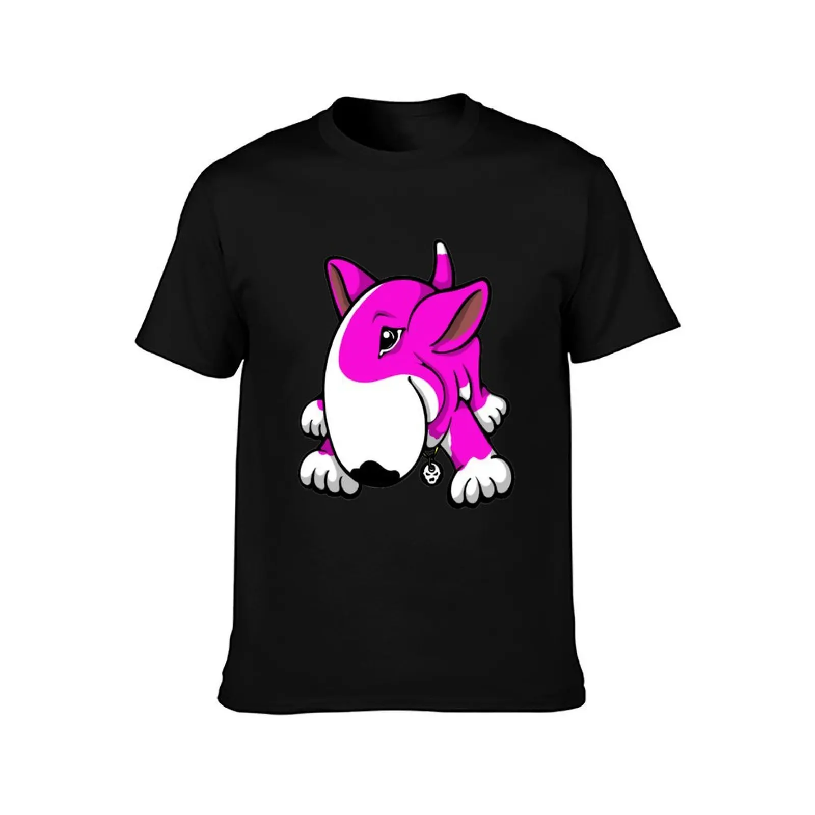 Фото Футболка Let's Play English Bull Terrier розового цвета, минималистичная повседневная футболка с короткими рукавами №2