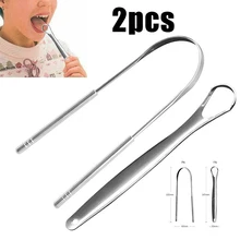 U Type Tongue Scraper Stainless Steel Oral Tongue Cleaner Brush Cleaning Coated Tongue Toothbrush Oral Hygiene Care Tools
