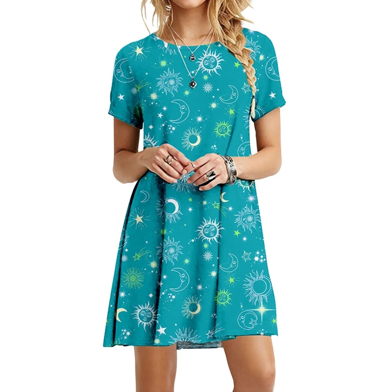 Ночная сорочка женская с принтом журавлей Повседневная рубашка круглым вырезом