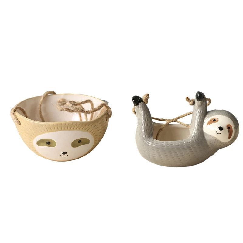 

Sloth Flower Pot Animal Plant Pot Hanging Planter Ceramic Pots For Plants Home Garden Hang Plant Chlorophytum Pot